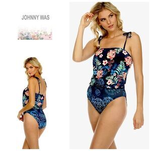 New. Johnny Was Boho floral blouson swimsuit. Retails $238.  3X